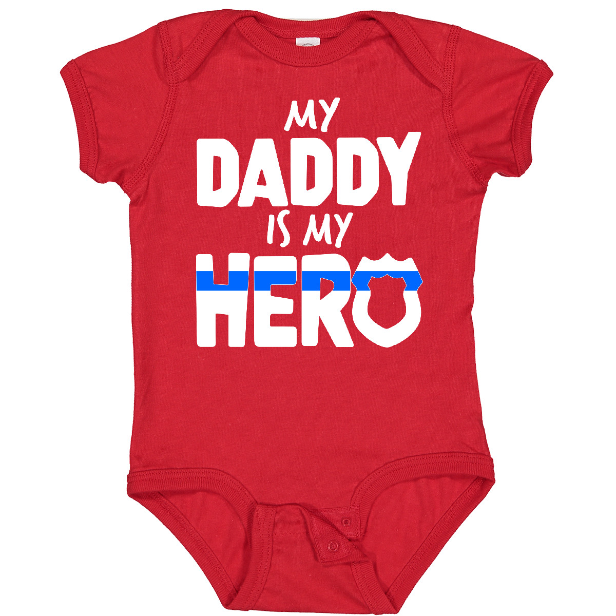 Inktastic My Daddy Is My Hero Police Officer Family Baby Bodysuit Kids Father - Picture 9 of 13