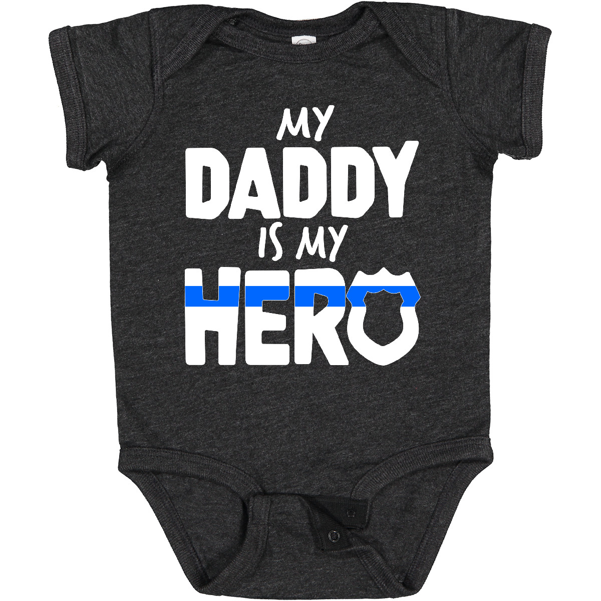 Inktastic My Daddy Is My Hero Police Officer Family Baby Bodysuit Kids Father - Picture 13 of 13