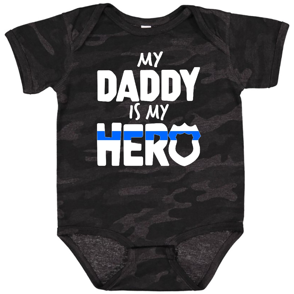 Inktastic My Daddy Is My Hero Police Officer Family Baby Bodysuit Kids Father - Picture 11 of 13