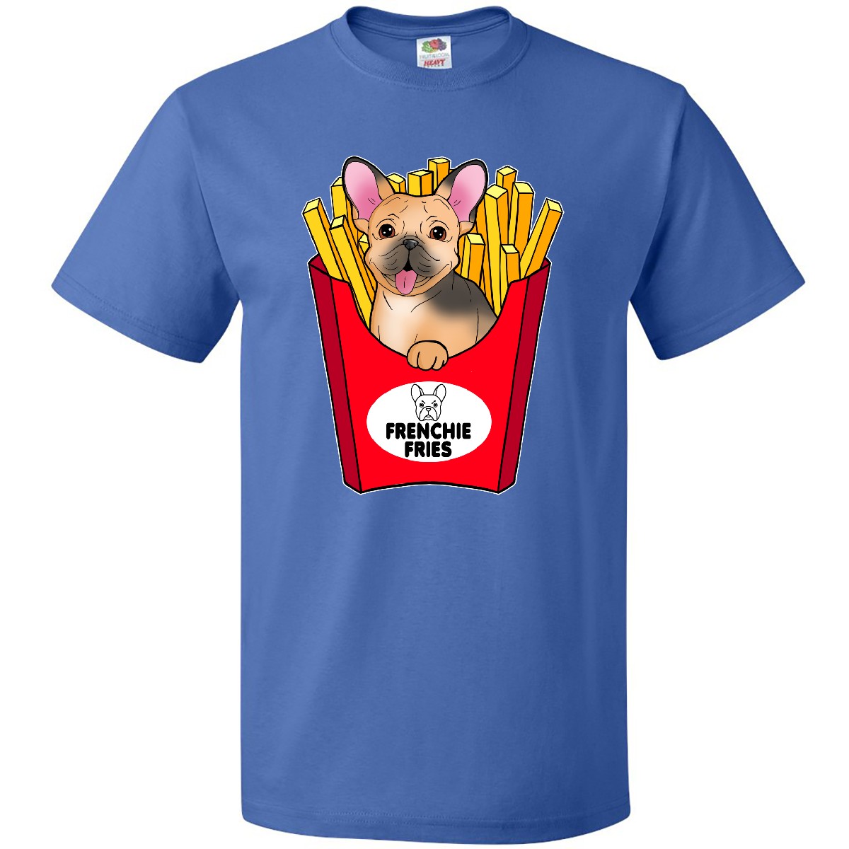 T-Shirt Inktastic süß Frenchie in Pommes Frites Haustiere Bulldogge Hundeliebhaber I Nebel - Bild 8 von 10