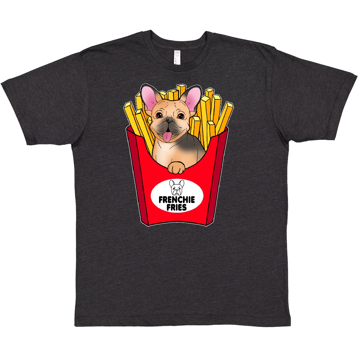T-Shirt Inktastic süß Frenchie in Pommes Frites Haustiere Bulldogge Hundeliebhaber I Nebel - Bild 10 von 10
