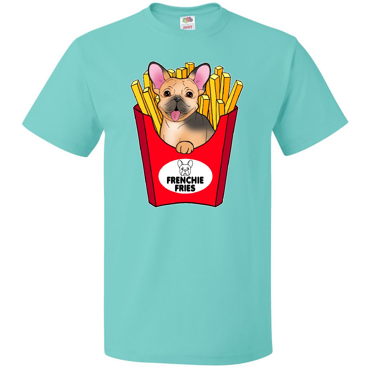 T-Shirt Inktastic süß Frenchie in Pommes Frites Haustiere Bulldogge Hundeliebhaber I Nebel - Bild 9 von 10