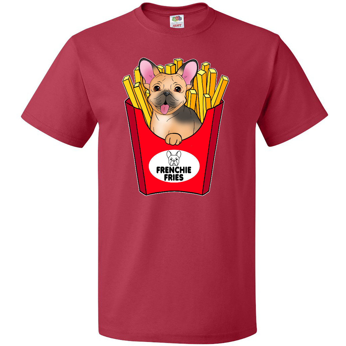 T-Shirt Inktastic süß Frenchie in Pommes Frites Haustiere Bulldogge Hundeliebhaber I Nebel - Bild 7 von 10