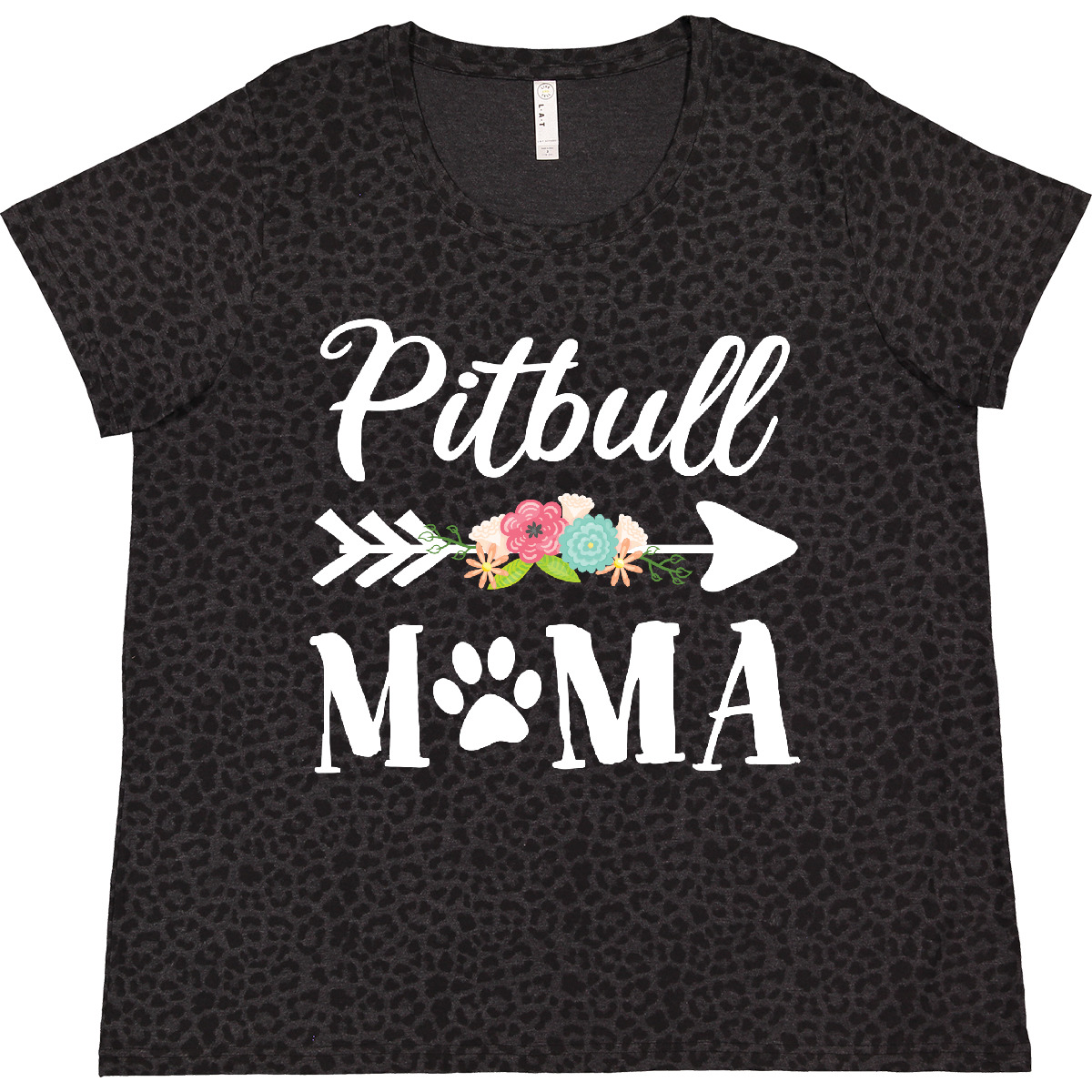 Inktastic Pitbull Mama With Arrow And Flowers Women's Plus Size T-Shirt Mothers