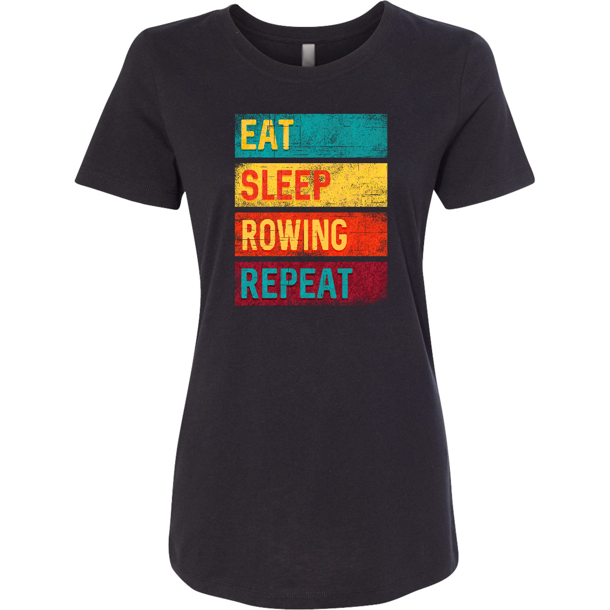 Inktastic Eat Sleep Rowing Repeat Women's T-Shirt Row Boat Apparel Oars Clothing