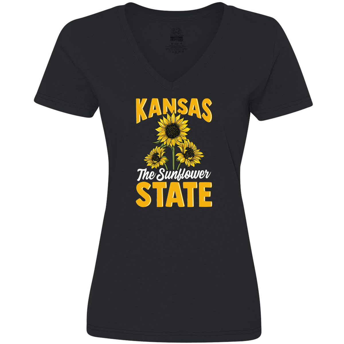 Inktastic Kansas The Sunflower State Women's V-Neck T-Shirt Native States Kids U - Picture 2 of 3