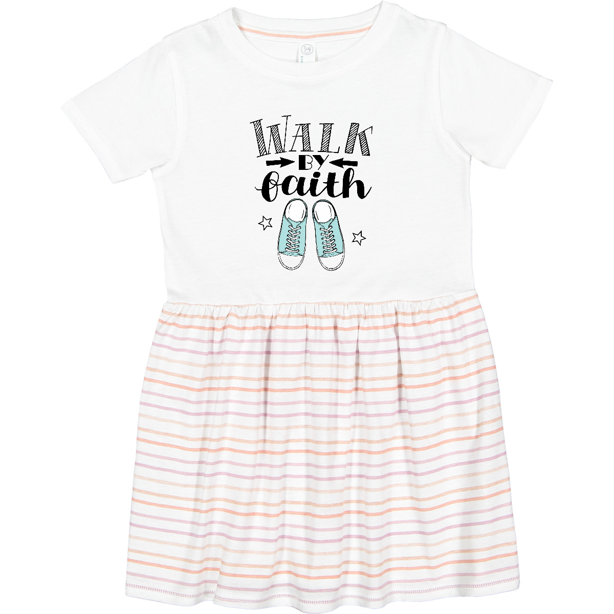 Inktastic Walk By Faith Quote Toddler Dress Religious Inspirational Childs Cute - Picture 7 of 7