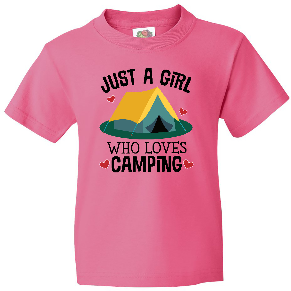 Inktastic Just A Girl Who Loves Camping Youth T-Shirt Hiking Hiker Clothing Tee - Picture 3 of 7