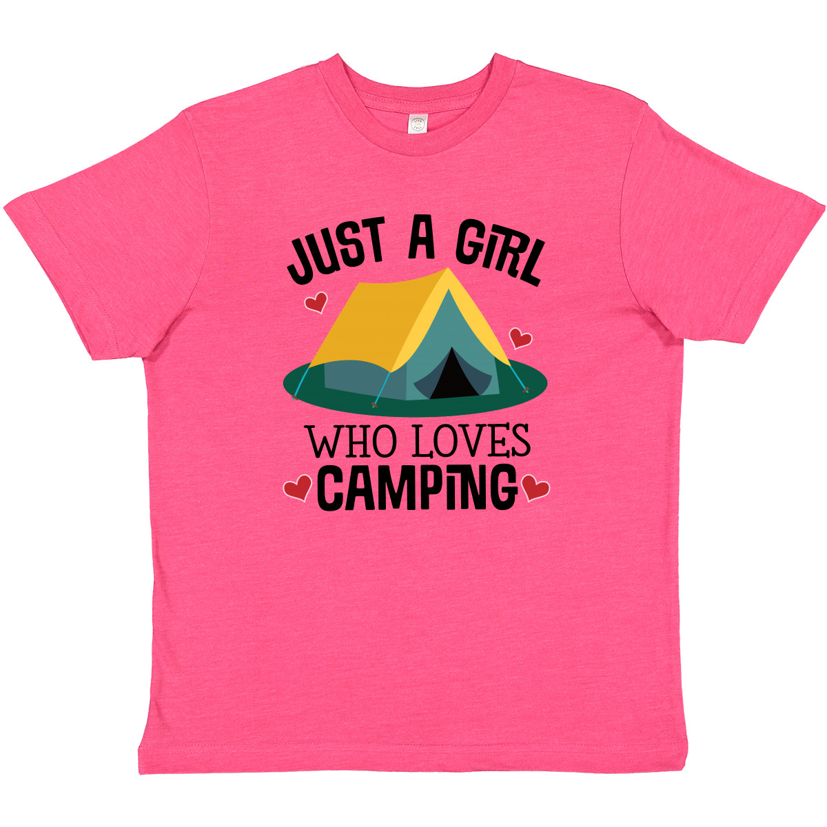 Inktastic Just A Girl Who Loves Camping Youth T-Shirt Hiking Hiker Clothing Tee - Picture 5 of 7