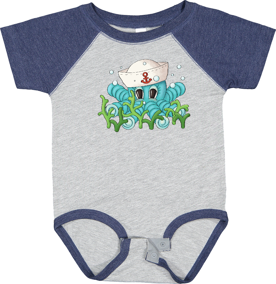 Inktastic Gideon's Octopus Baby Bodysuit Boys Nautical Ocean Sailor One-piece