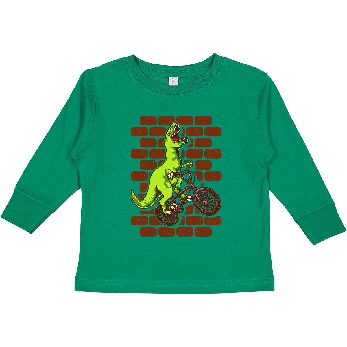 Inktastic BMX Motocross Dinosaur Toddler Long Sleeve T-Shirt Biking Race Dino - Picture 5 of 8