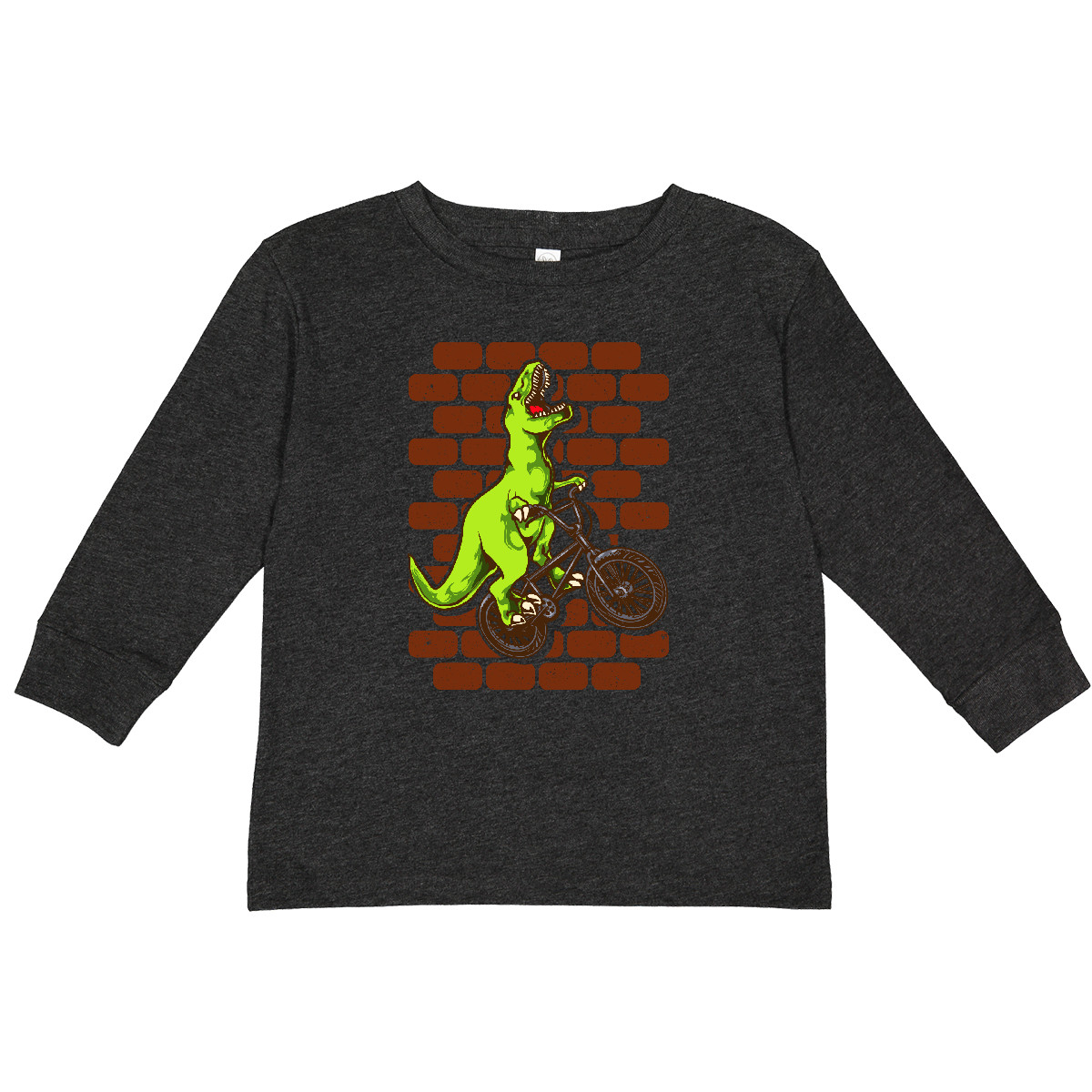 Inktastic BMX Motocross Dinosaur Toddler Long Sleeve T-Shirt Biking Race Dino - Picture 7 of 8