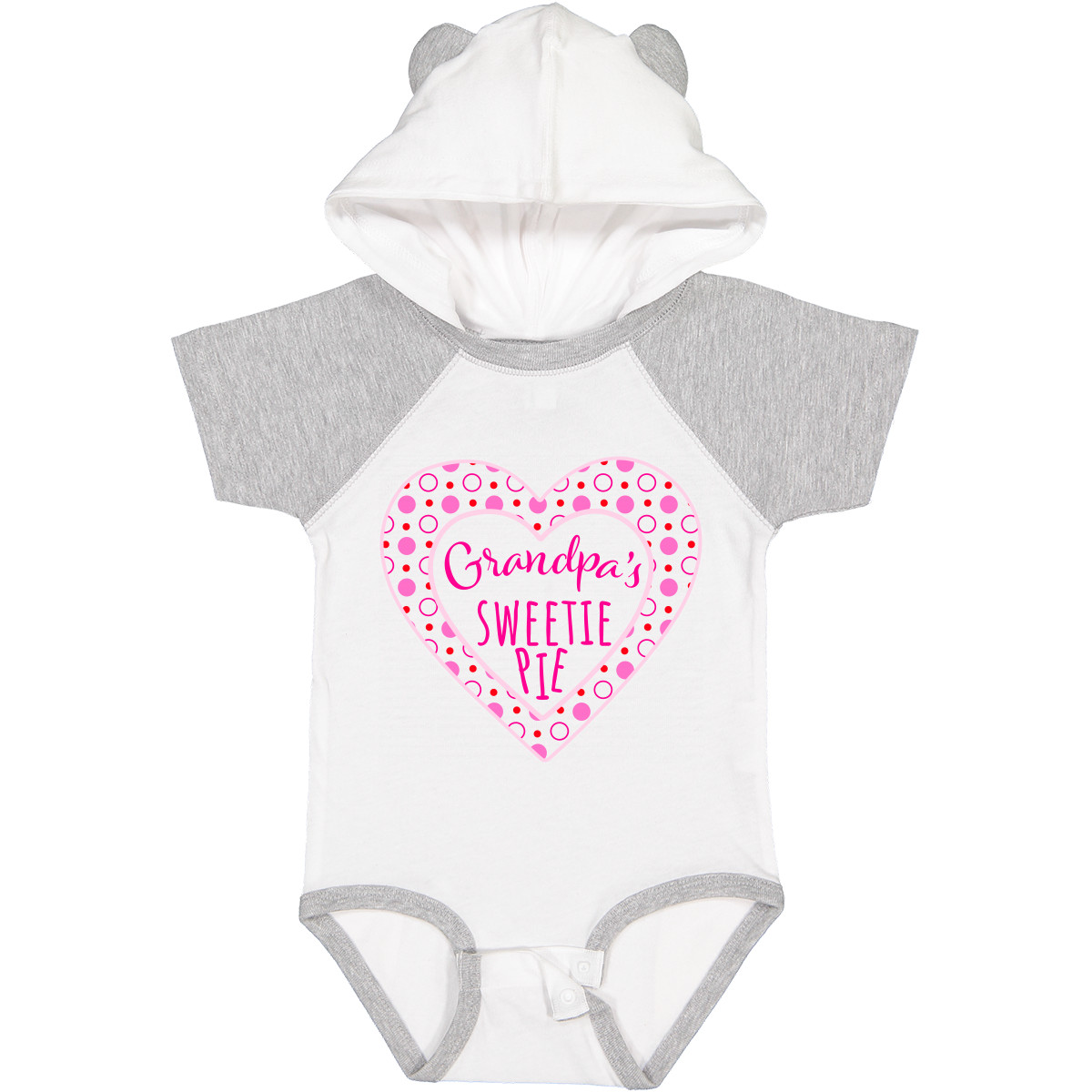 Inktastic Grandpa’s Sweetie Pie With Pink Hearts Baby Bodysuit Valentines Family