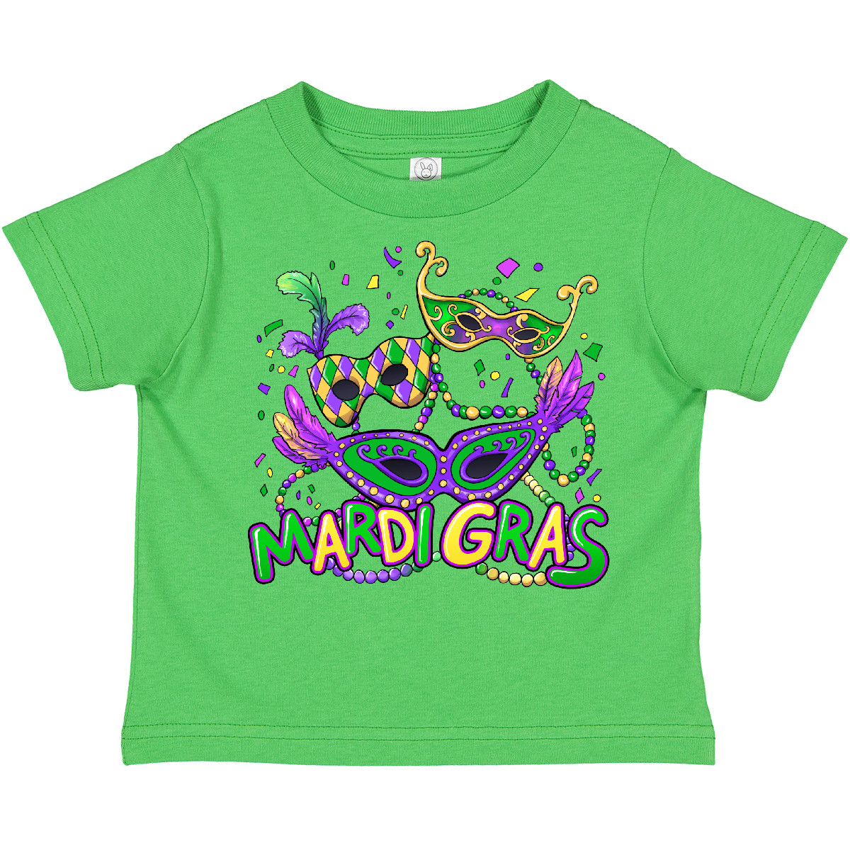 Inktastic Mardi Gras Masks And Beads Toddler T-Shirt Masquerade Celebrate Nola - Picture 2 of 12