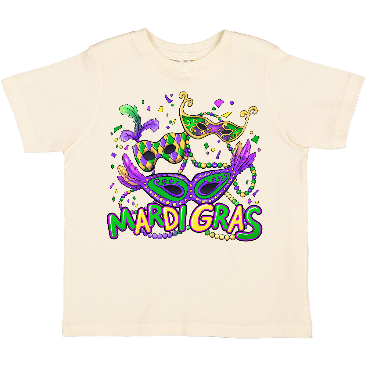 Inktastic Mardi Gras Masks And Beads Toddler T-Shirt Masquerade Celebrate Nola - Picture 7 of 12