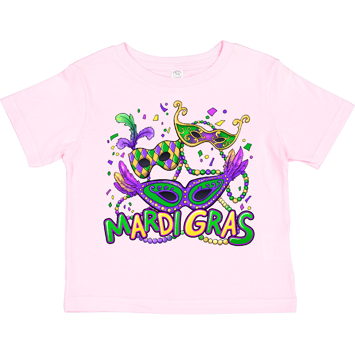 Inktastic Mardi Gras Masks And Beads Toddler T-Shirt Masquerade Celebrate Nola - Picture 9 of 12