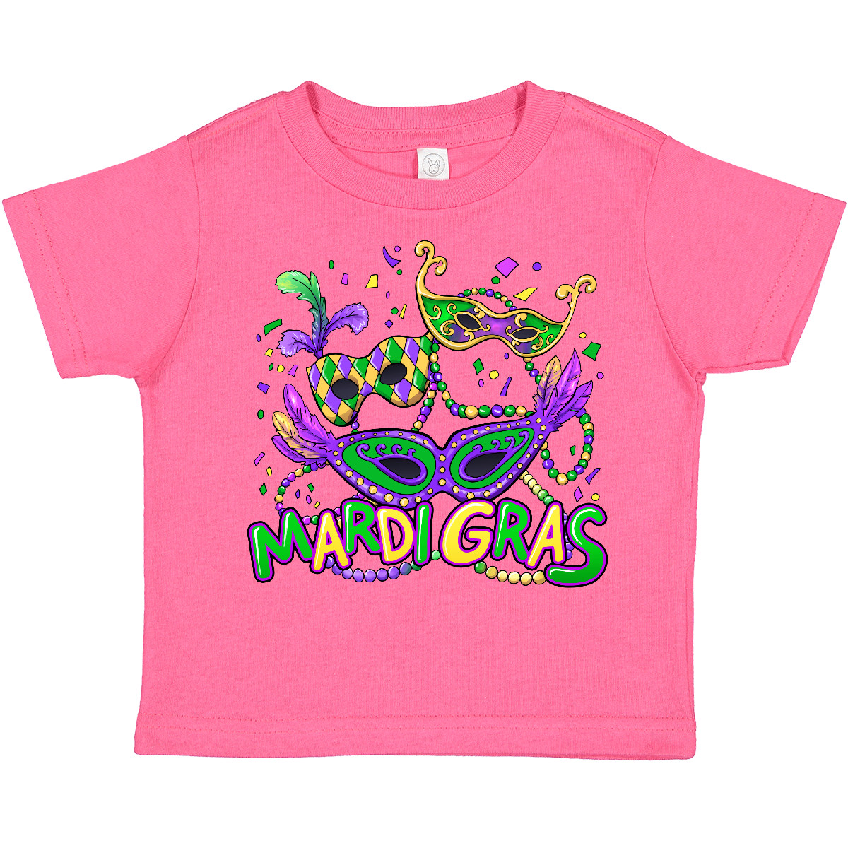Inktastic Mardi Gras Masks And Beads Toddler T-Shirt Masquerade Celebrate Nola - Picture 4 of 12
