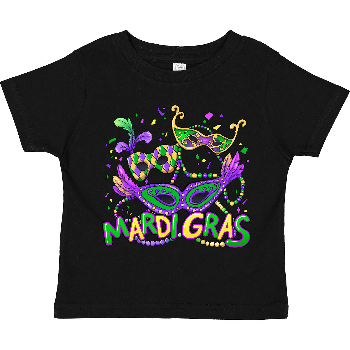 Inktastic Mardi Gras Masks And Beads Toddler T-Shirt Masquerade Celebrate Nola - Picture 3 of 12