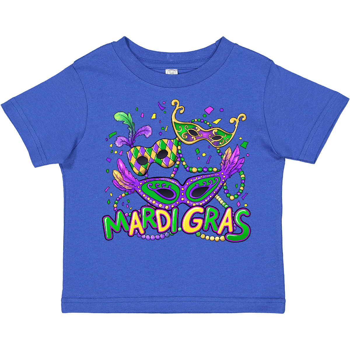 Inktastic Mardi Gras Masks And Beads Toddler T-Shirt Masquerade Celebrate Nola - Picture 10 of 12