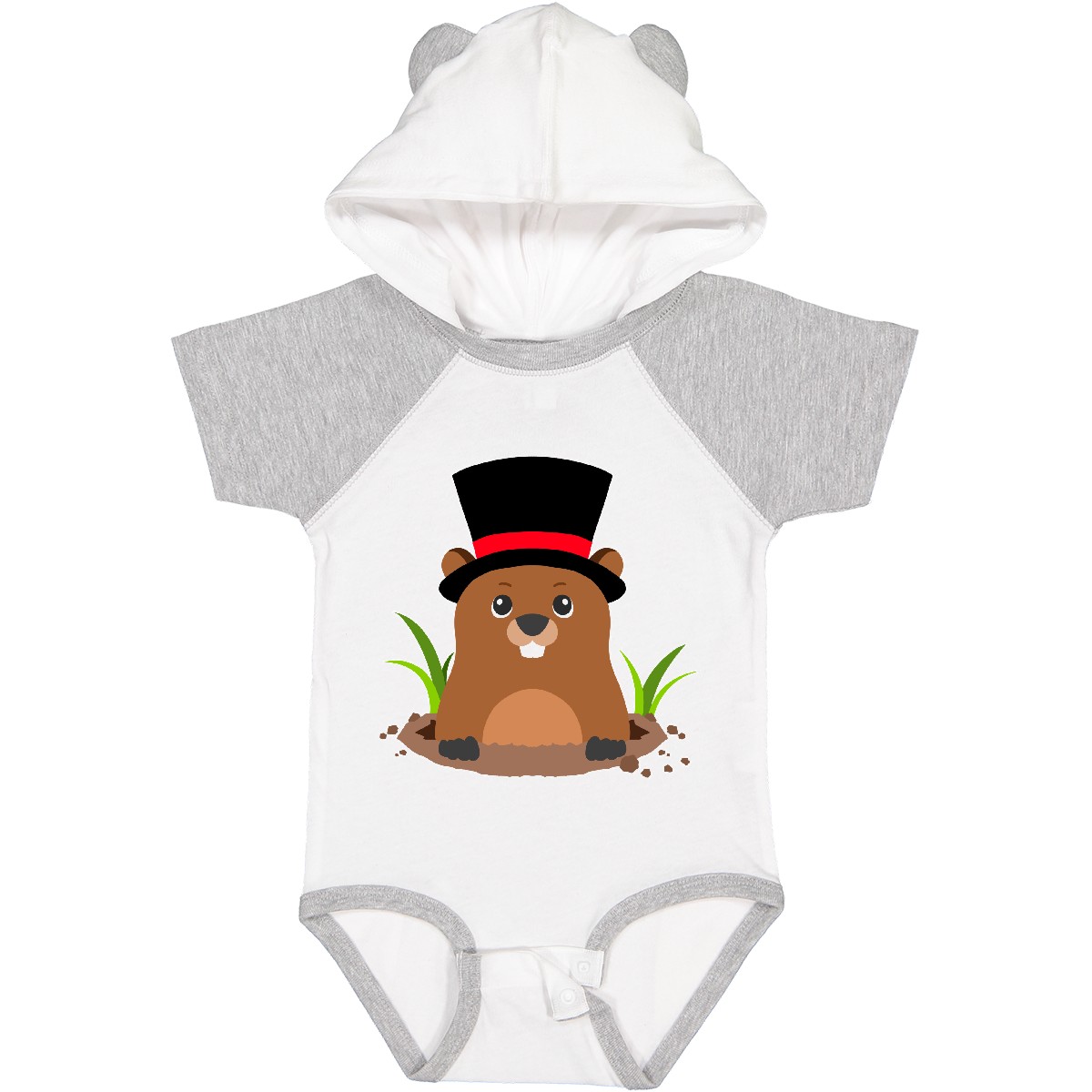 Body neonato marmotta inktastic day con marmotta in top cappello animale carino golf - Foto 9 di 9