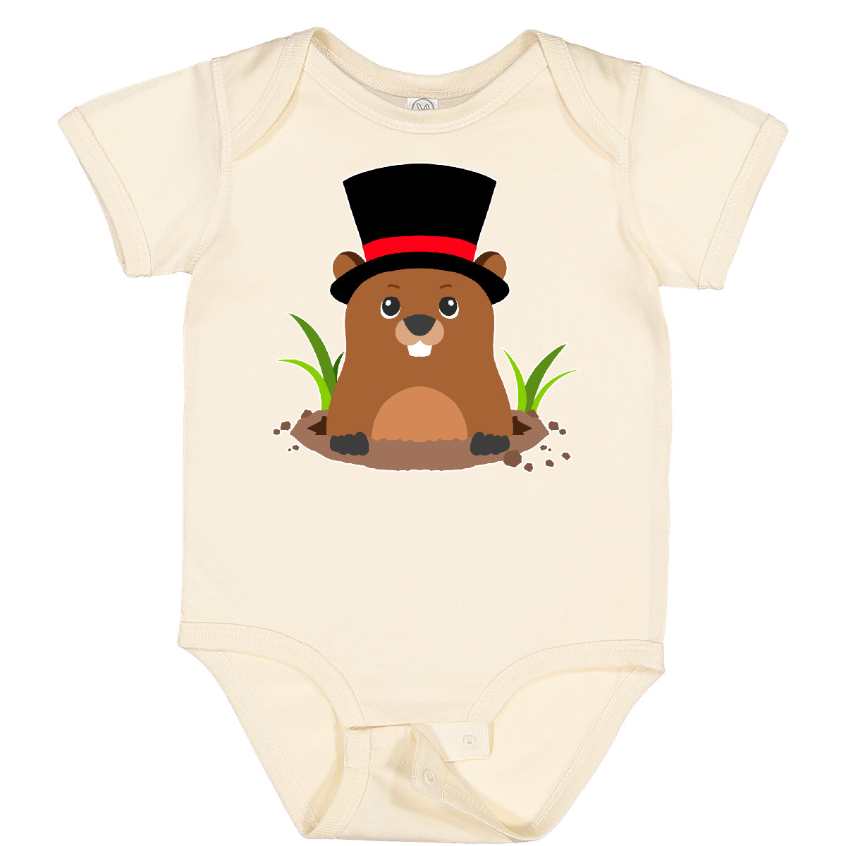 Body neonato marmotta inktastic day con marmotta in top cappello animale carino golf - Foto 7 di 9