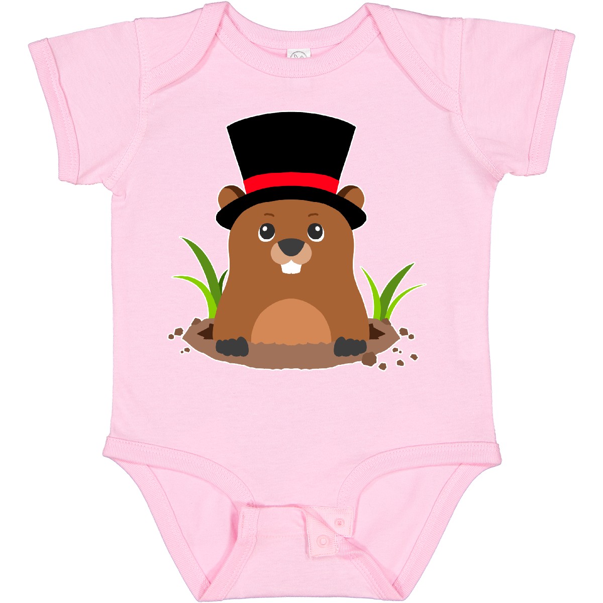 Body neonato marmotta inktastic day con marmotta in top cappello animale carino golf - Foto 8 di 9