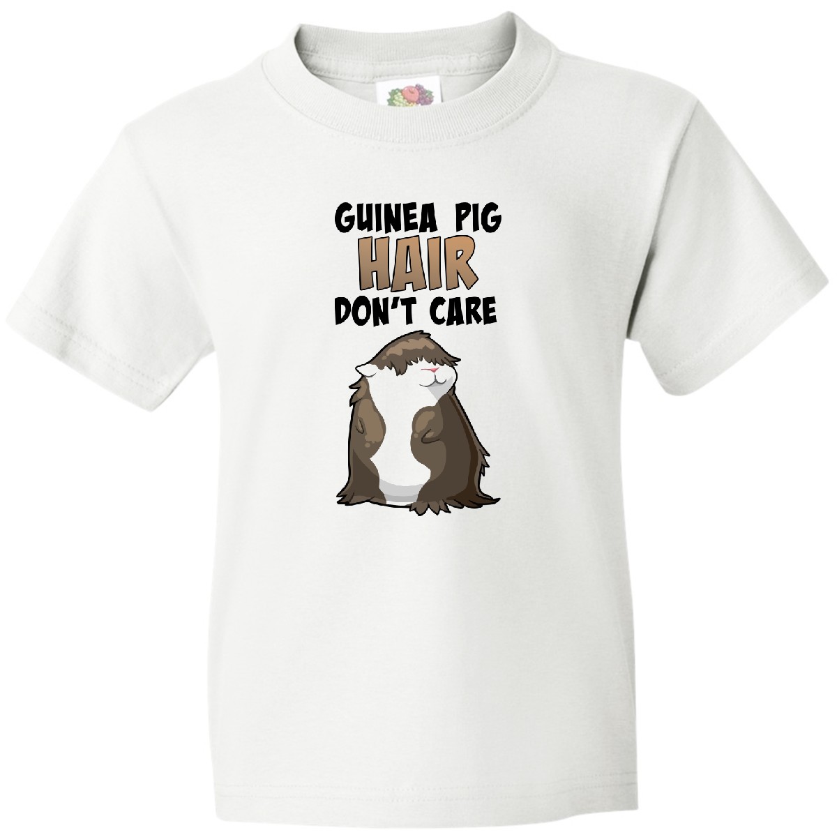 Inktastic Guinea Pig Hair Don't Care Youth T-Shirt Animals Piggy Cute Cuddly Pet - Picture 8 of 8