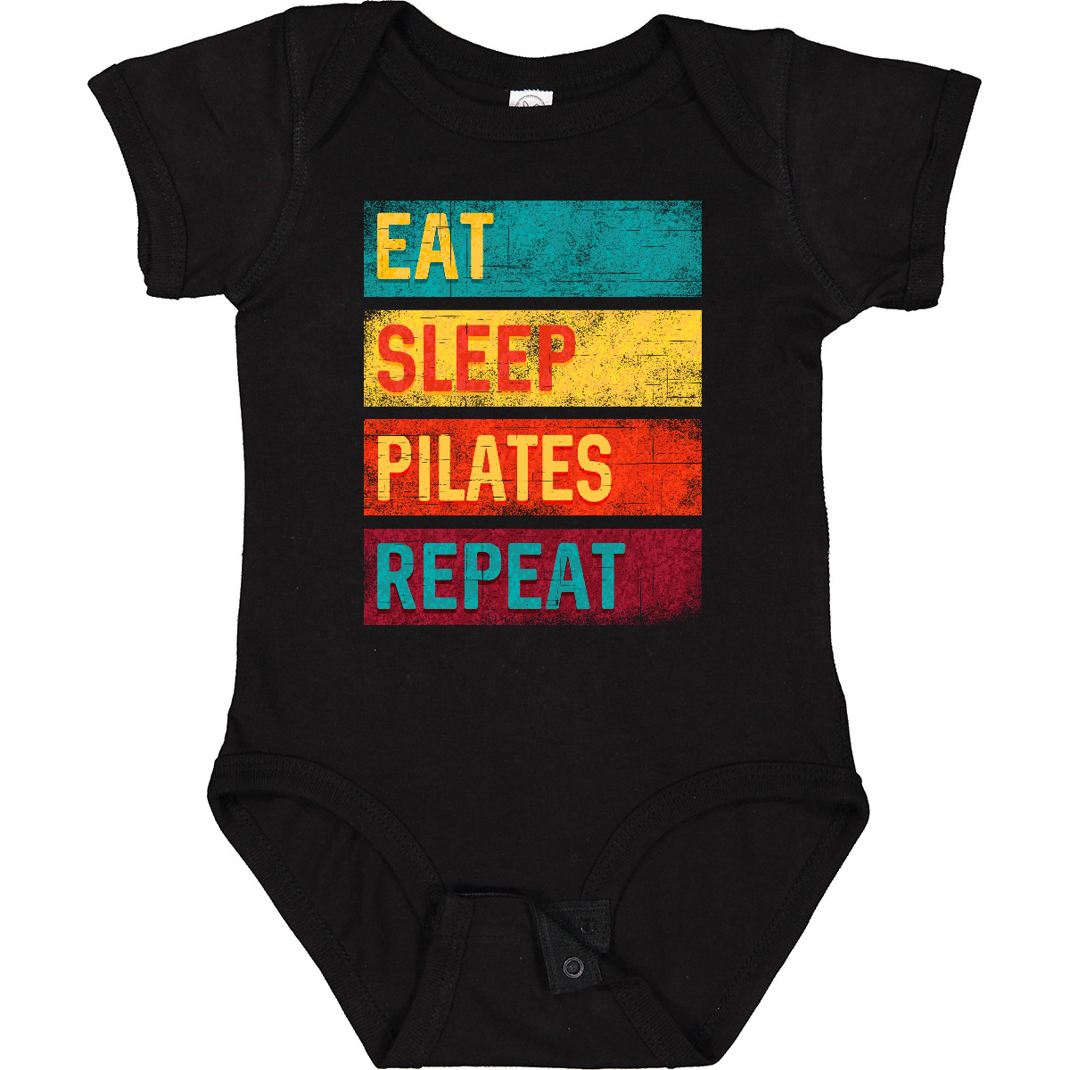 Inktastic Fitness Eat Sleep Pilates Repeat Baby Bodysuit Exercise Coach Training - Picture 2 of 10