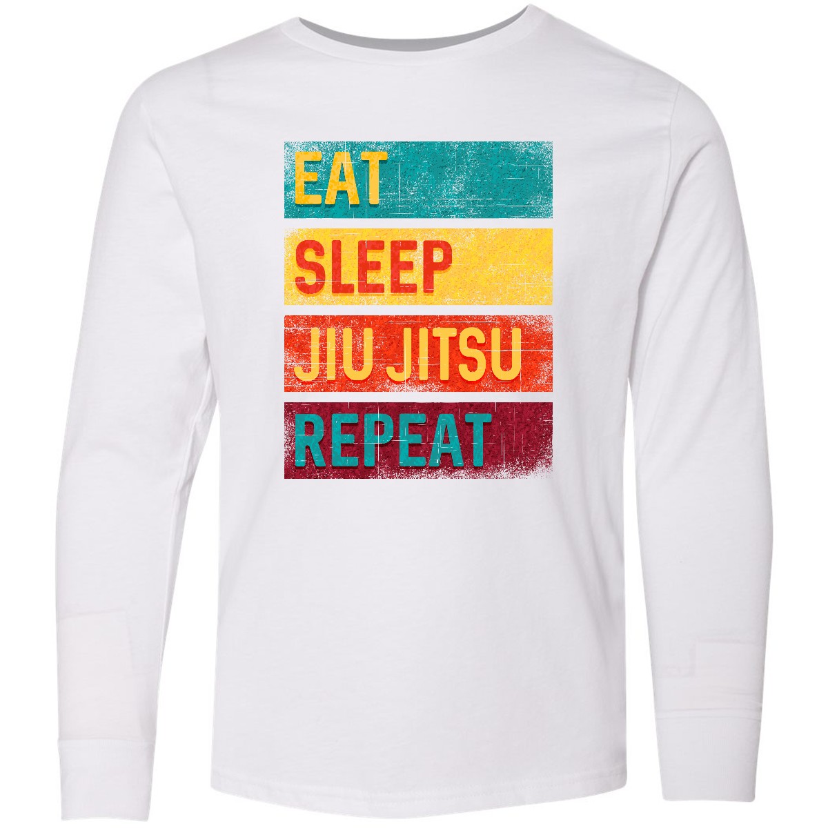 Inktastic Eat Sleep Jiu Jitsu Repeat Youth Long Sleeve T Shirt Fitness