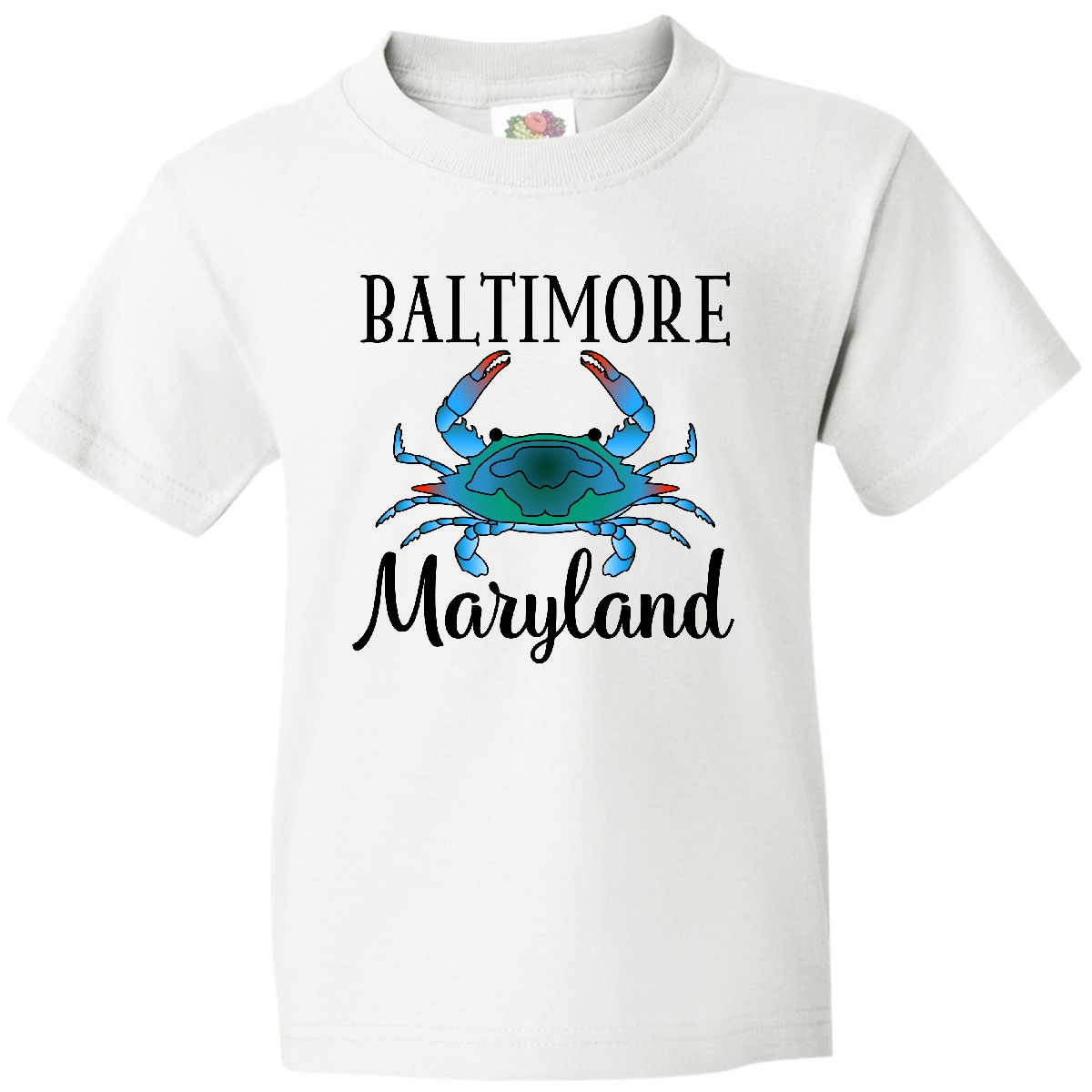 Inktastic Baltimore Maryland Vacation Blue Crab Youth T-Shirt Apparel Seafood - Picture 7 of 7