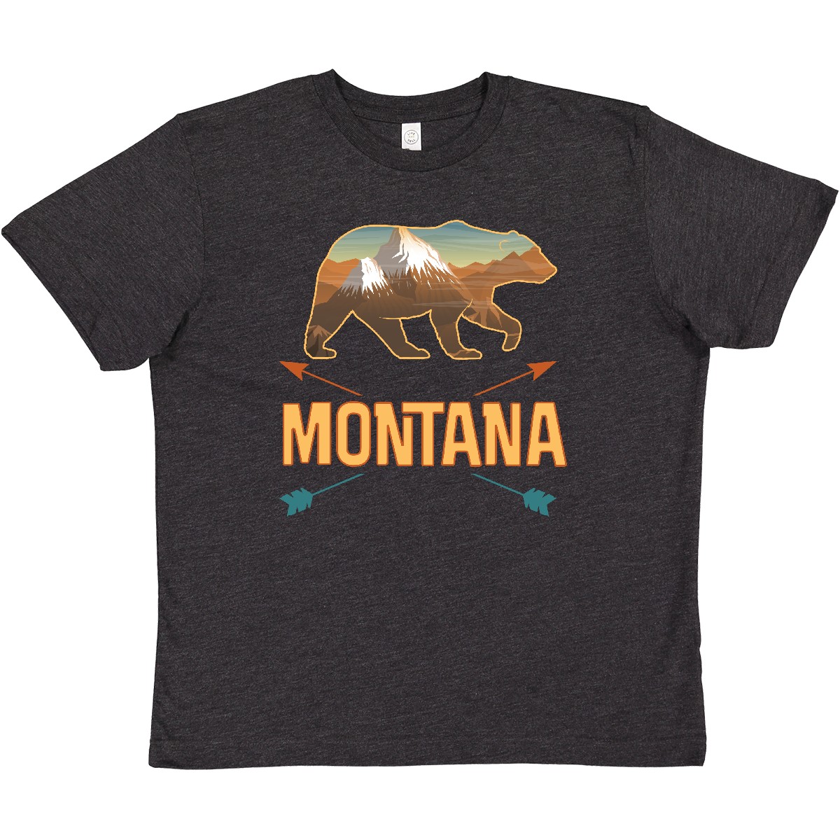 Inktastic Montana Vacation Bear Silhouette Youth T-Shirt Tribal Travel Summer - Picture 3 of 4