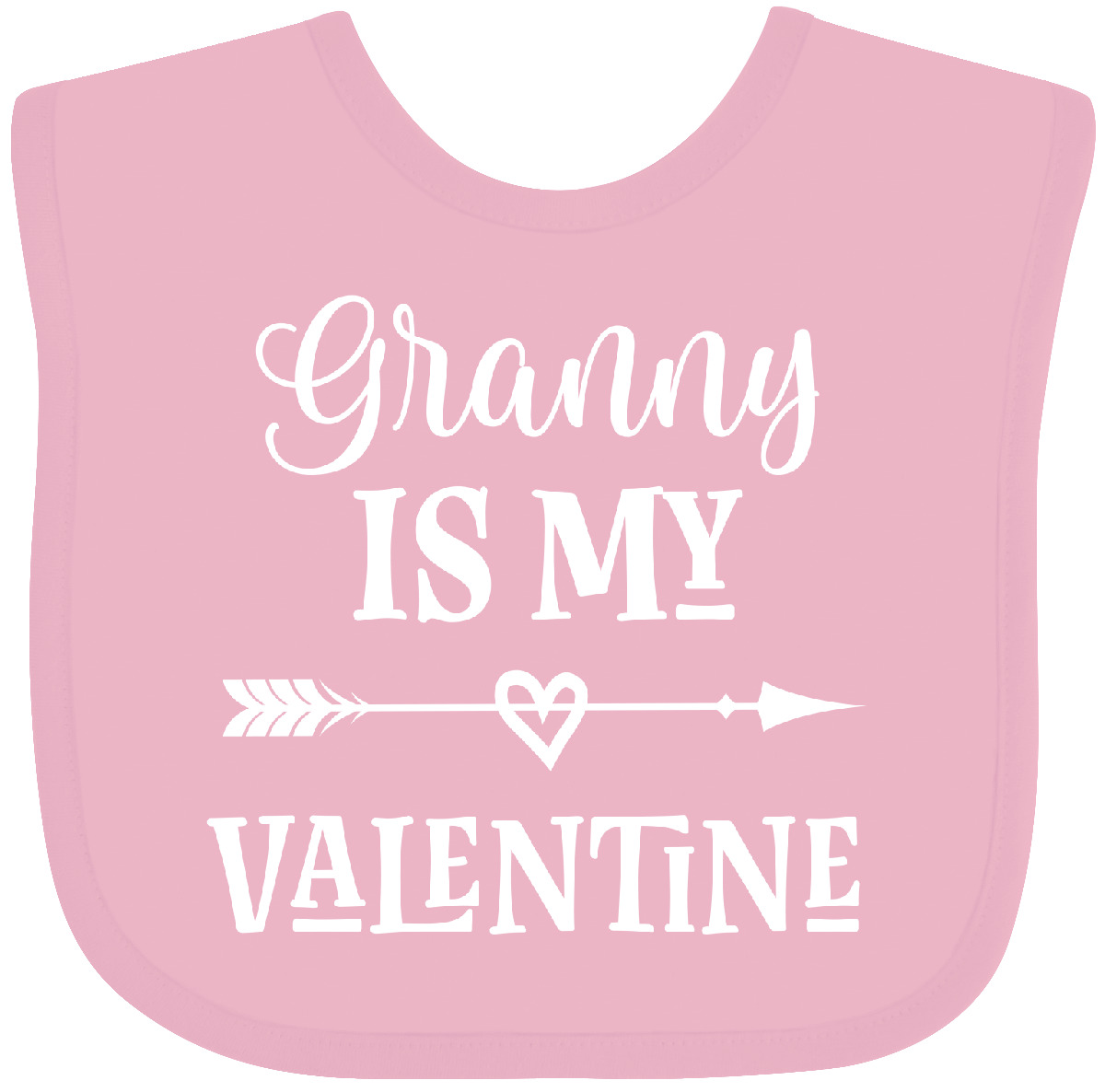 Inktastic Granny Is My Valentine Outfit Baby Bib Heart Arrow Grandkids Girl