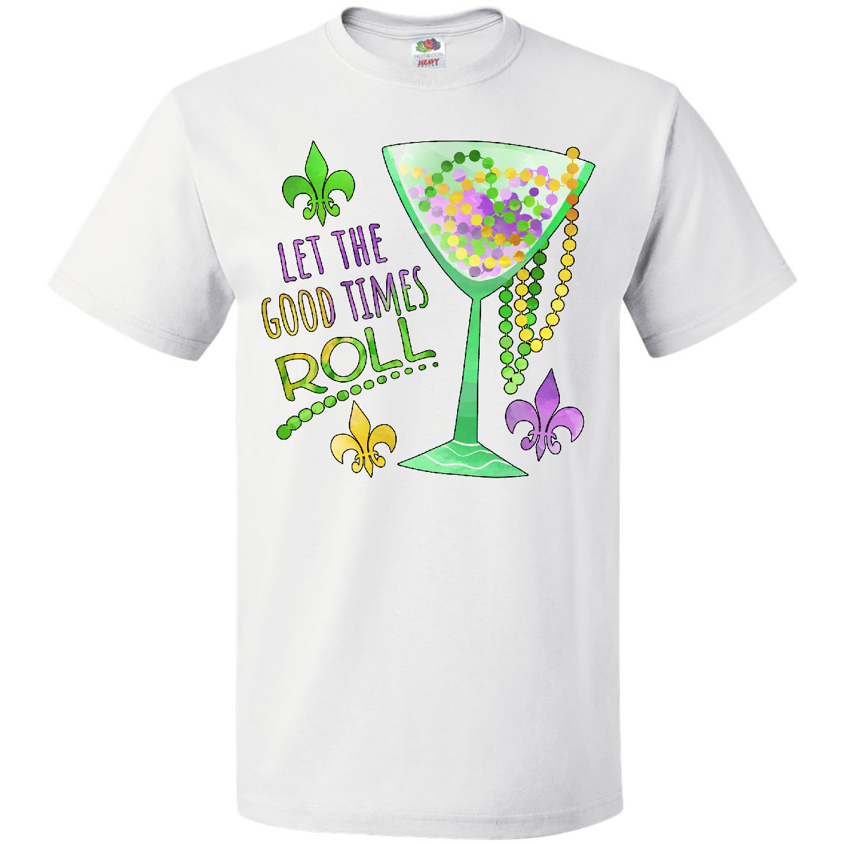 Inktastic Let The Good Times Roll Mardi Gras Goblet And Beads T-Shirt Nola New - Bild 7 von 7