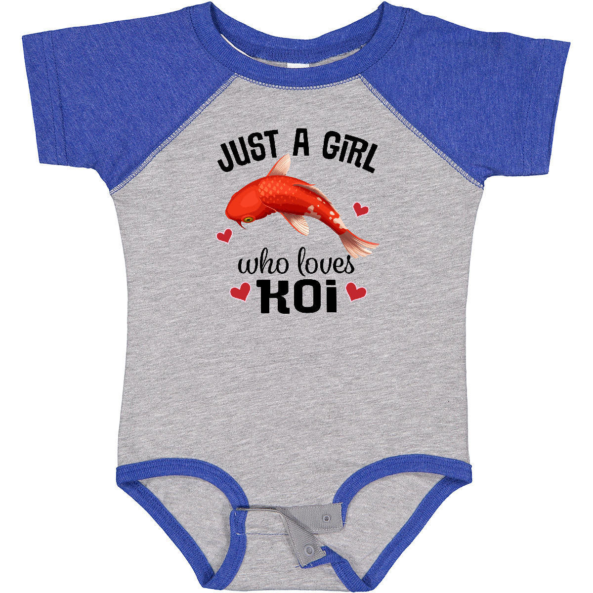 Inktastic Just A Girl Who Loves Koi Fish Baby Bodysuit Japan Asian Garden Pond - Picture 5 of 10