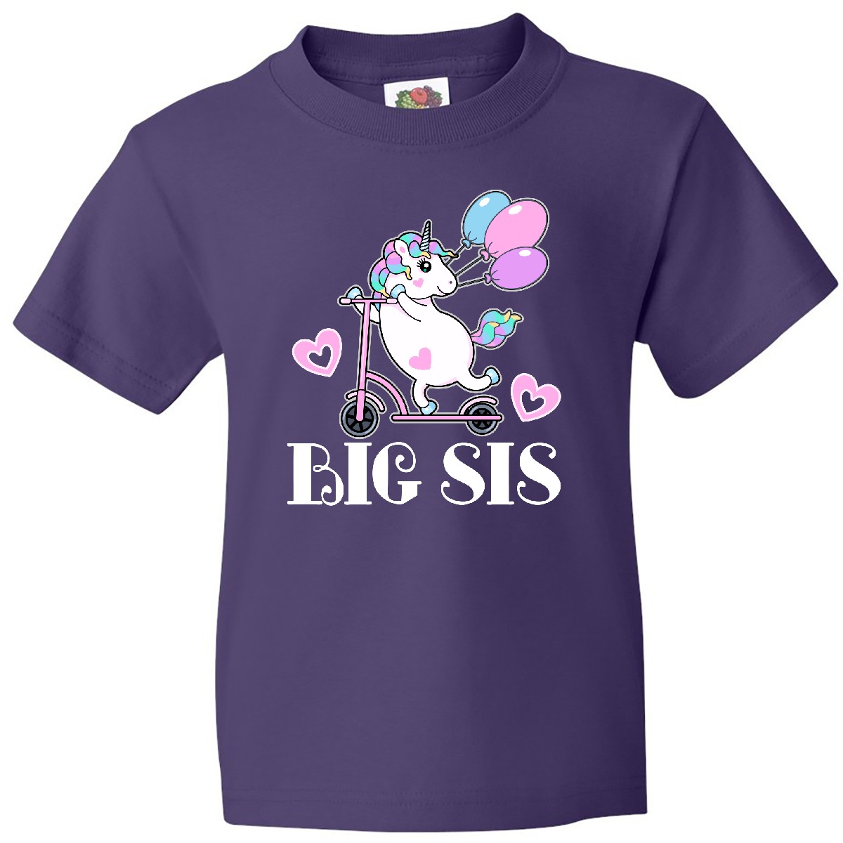 Inktastic Big Sis Unicorn Sister Announcement Youth T-Shirt Girls Childs Reveal - Picture 8 of 10
