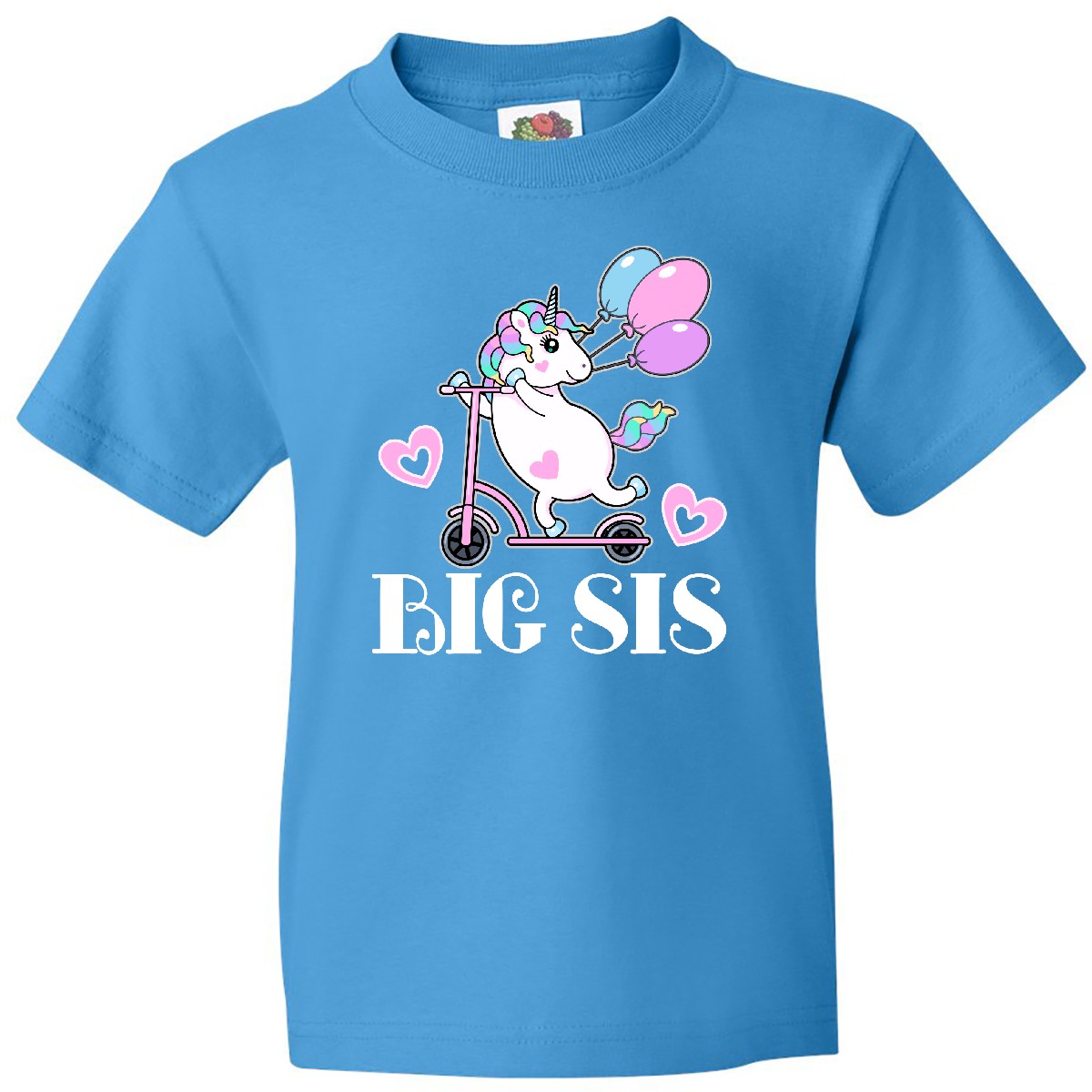Inktastic Big Sis Unicorn Sister Announcement Youth T-Shirt Girls Childs Reveal - Picture 7 of 10