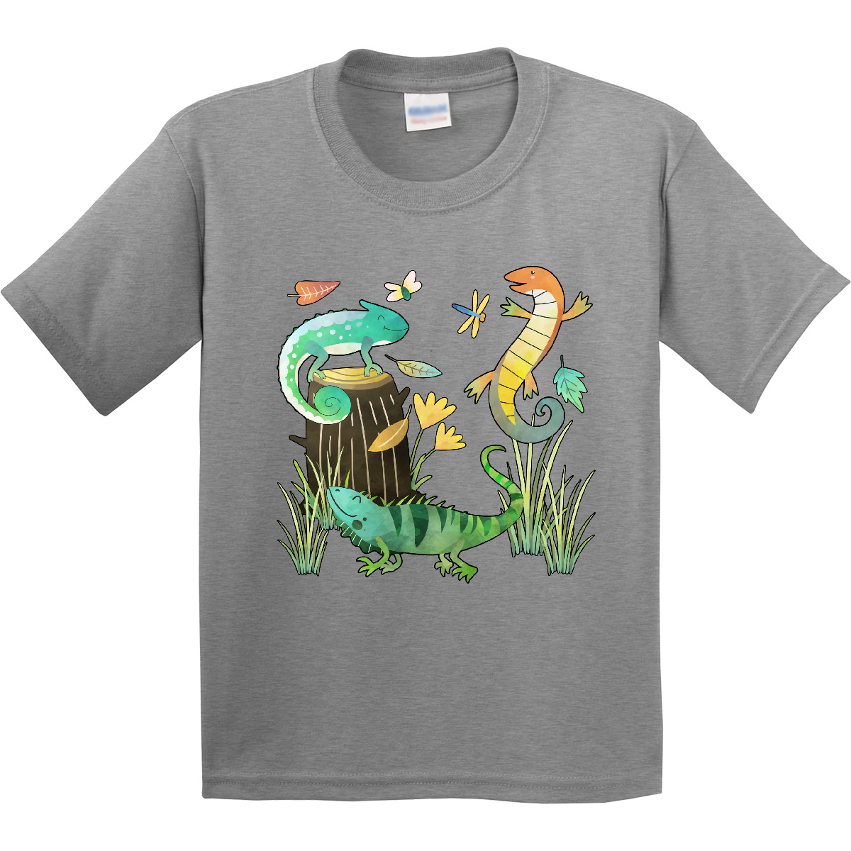 Inktastic Cute Lizards Hanging Out Youth T-Shirt Animals Reptiles Pets Pet Skink - Picture 4 of 12