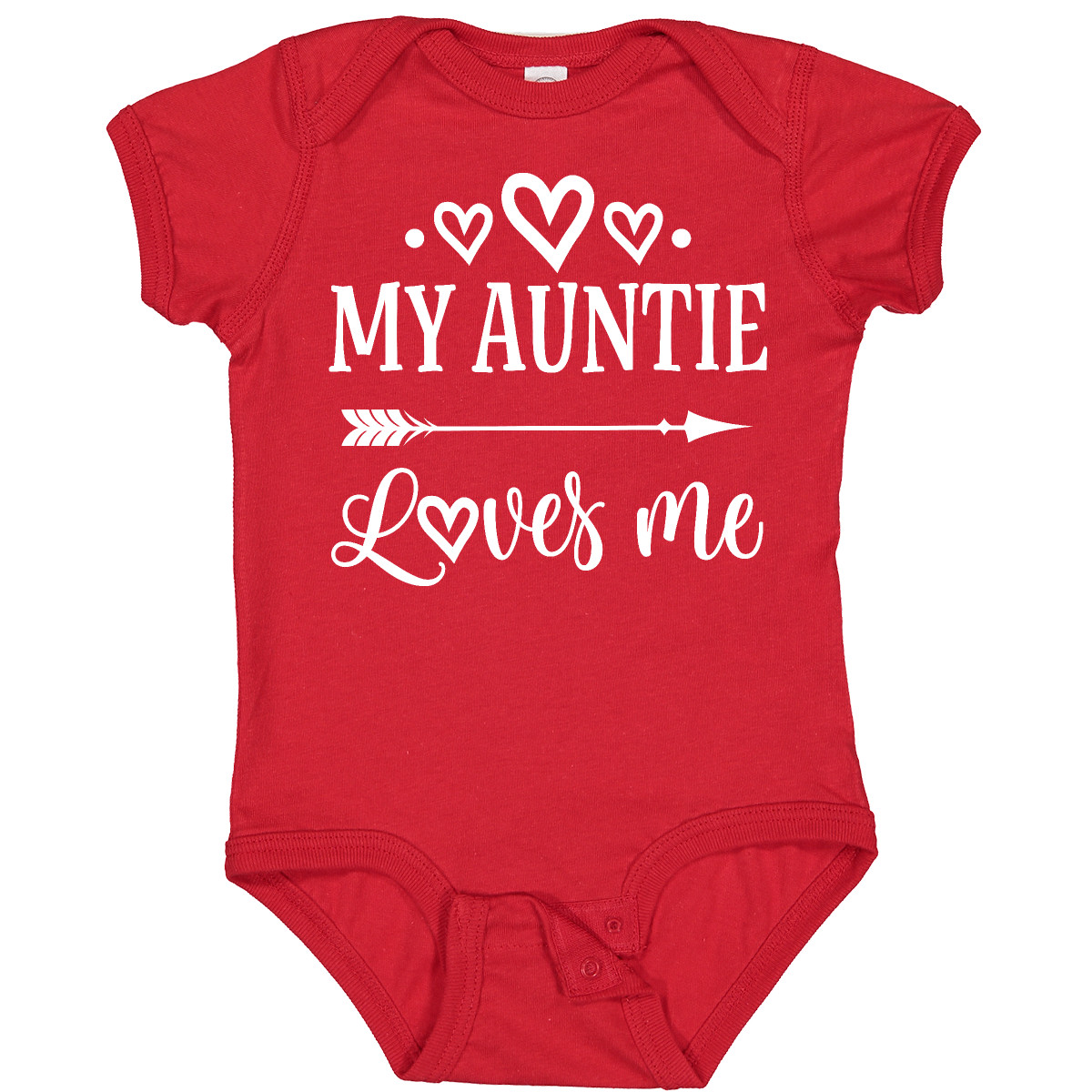 Inktastic Auntie Loves Me Baby Clothes Infant Creeper Girl Boy From Valentines - Picture 8 of 10
