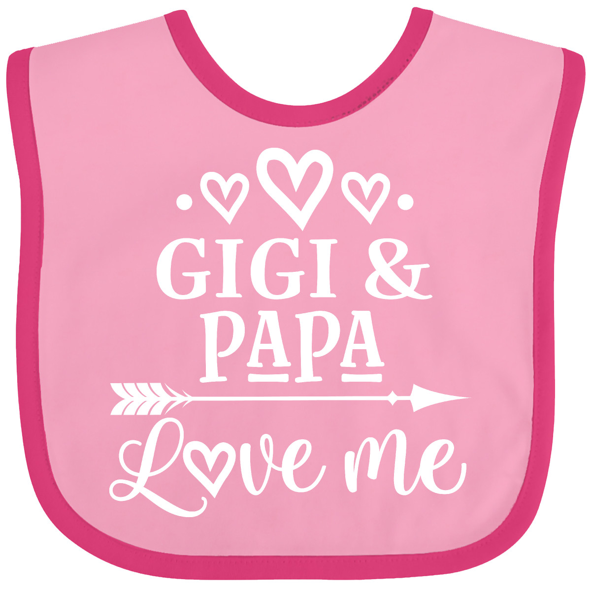 Inktastic Gigi und Papa Love Me Baby Lätzchen Kleidung Enkelkinder Enkel Valentinstag - Bild 6 von 9