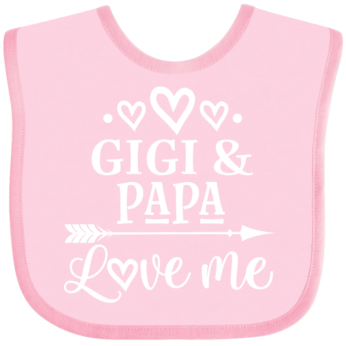 Inktastic Gigi und Papa Love Me Baby Lätzchen Kleidung Enkelkinder Enkel Valentinstag - Bild 4 von 9