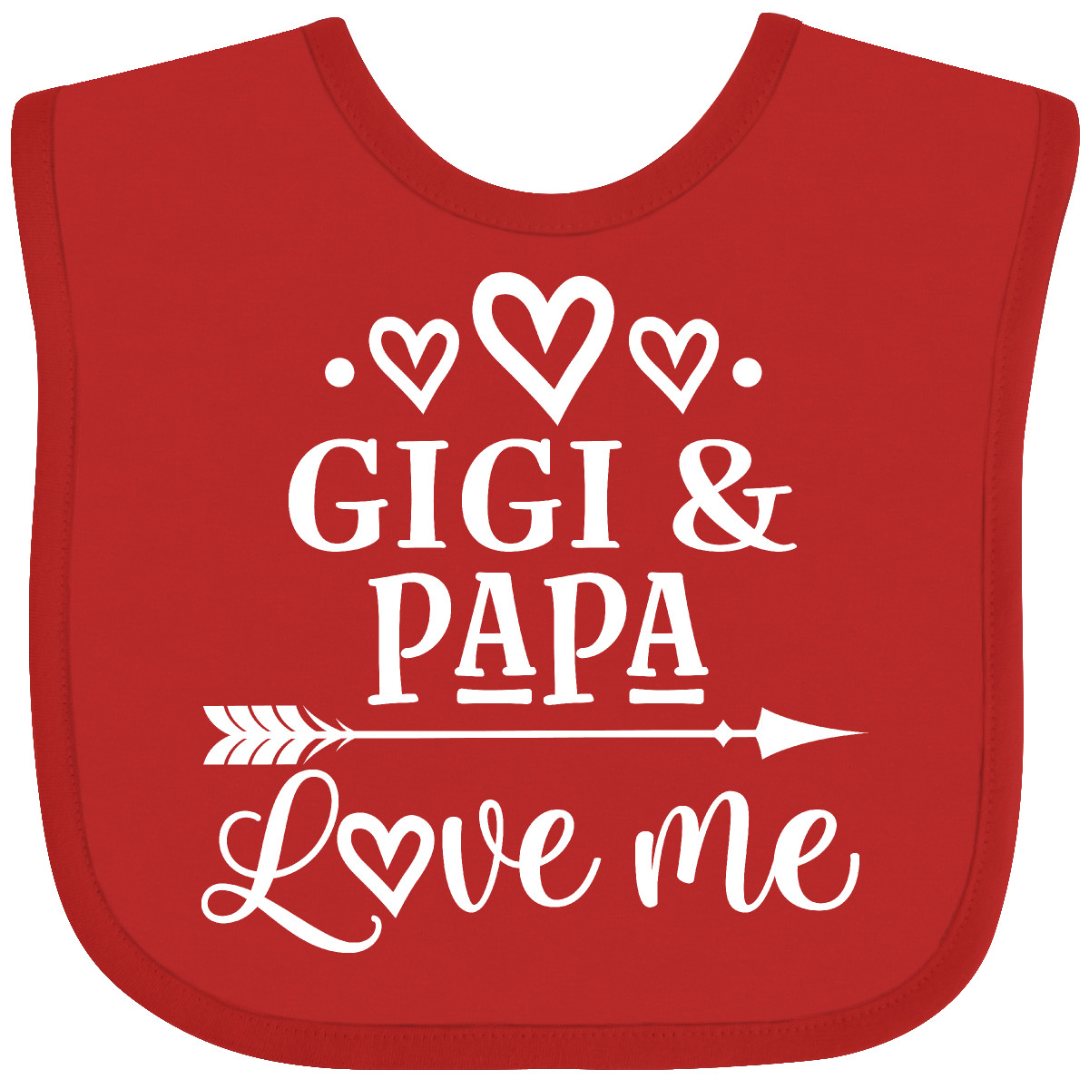 Inktastic Gigi und Papa Love Me Baby Lätzchen Kleidung Enkelkinder Enkel Valentinstag - Bild 8 von 9