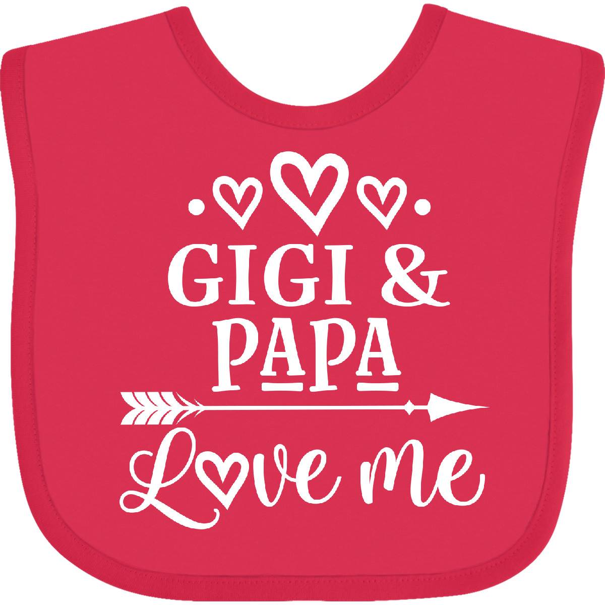 Inktastic Gigi und Papa Love Me Baby Lätzchen Kleidung Enkelkinder Enkel Valentinstag - Bild 3 von 9