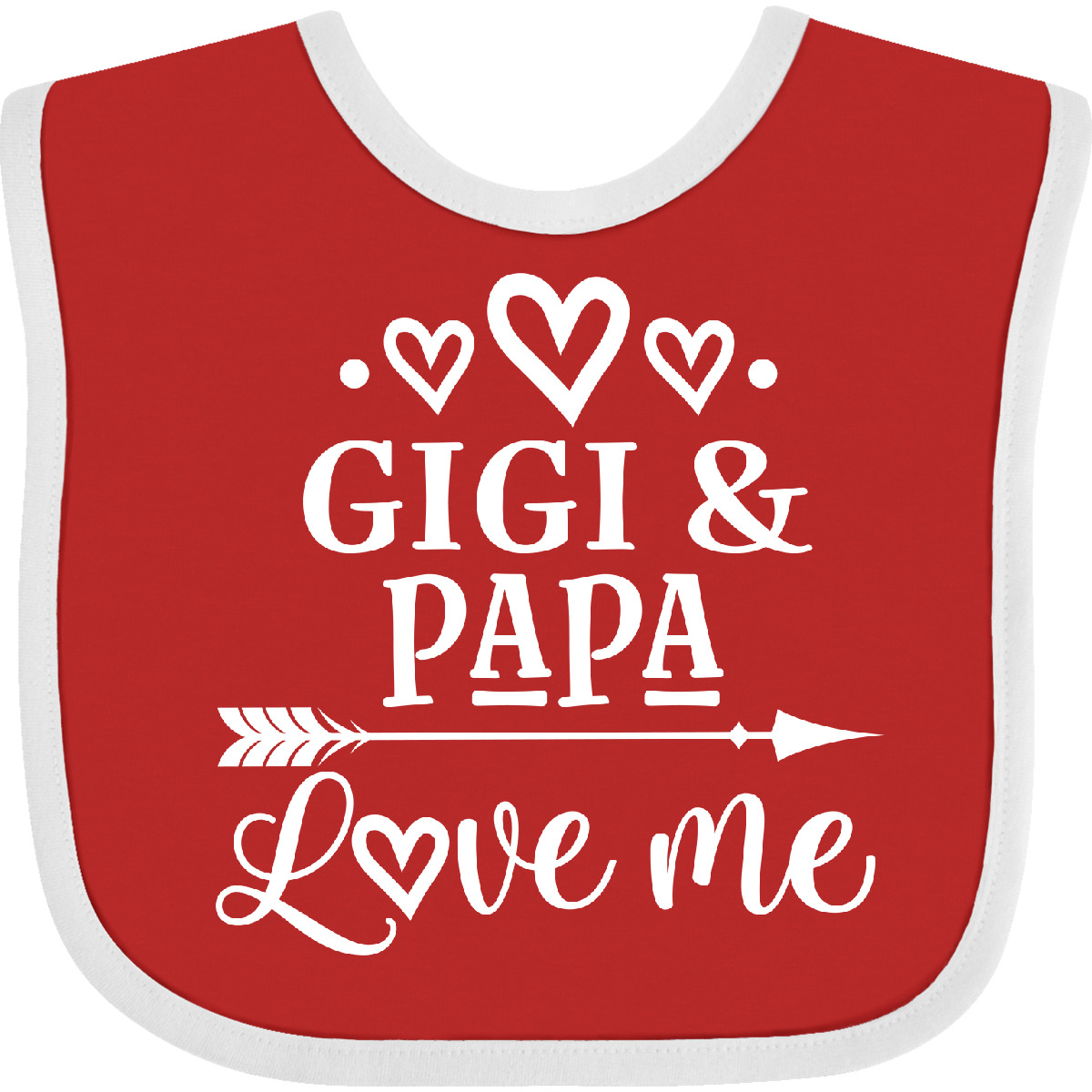 Inktastic Gigi und Papa Love Me Baby Lätzchen Kleidung Enkelkinder Enkel Valentinstag - Bild 9 von 9
