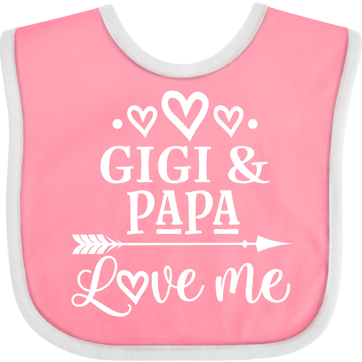 Inktastic Gigi und Papa Love Me Baby Lätzchen Kleidung Enkelkinder Enkel Valentinstag - Bild 7 von 9