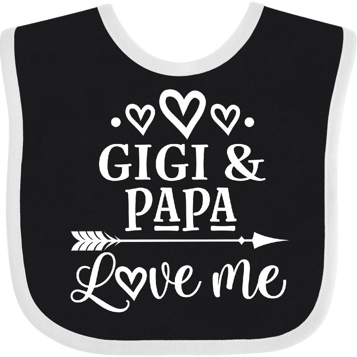 Inktastic Gigi und Papa Love Me Baby Lätzchen Kleidung Enkelkinder Enkel Valentinstag - Bild 2 von 9