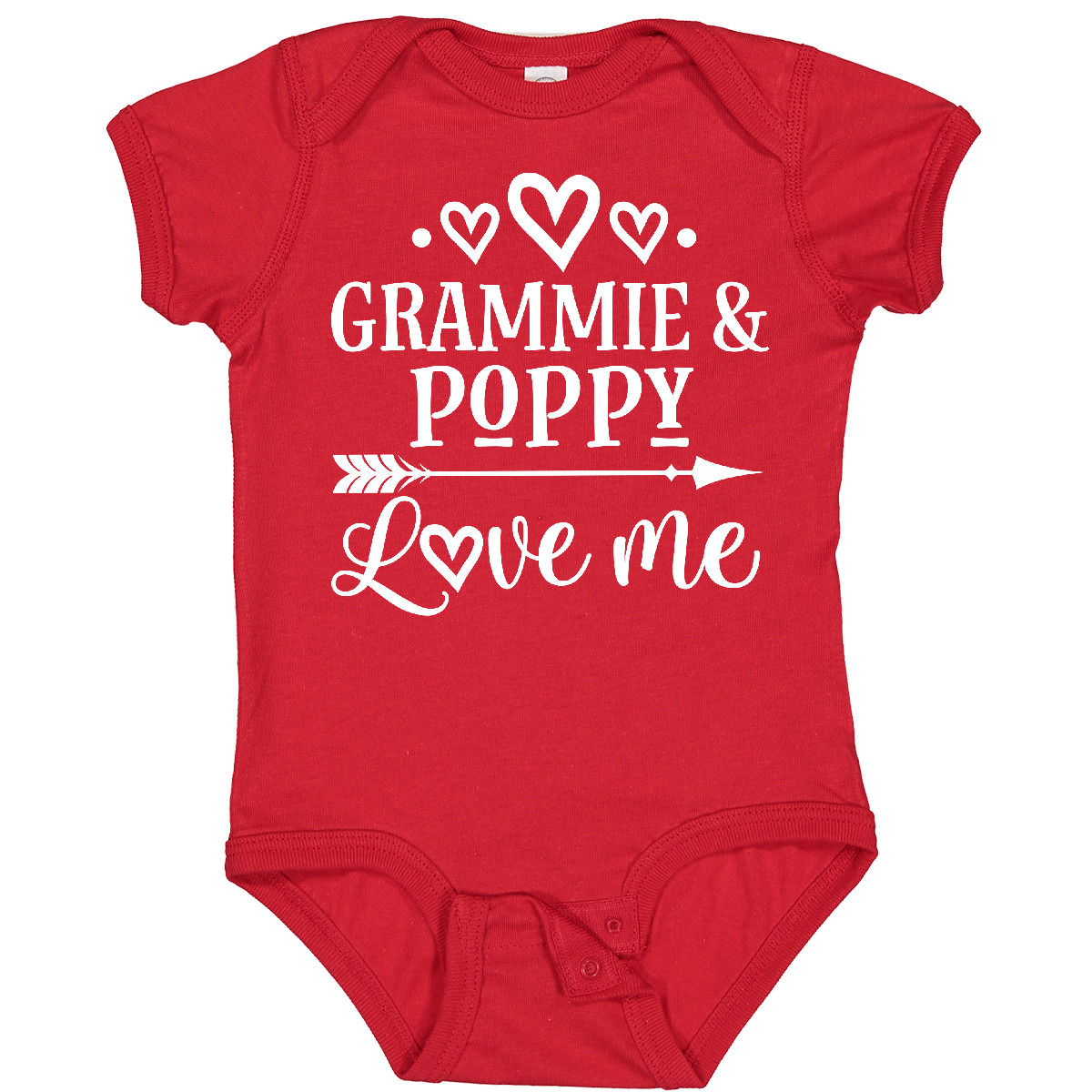 Inktastic Grammie And Poppy Love Me Baby Bodysuit Valentine Grandson Grandbaby