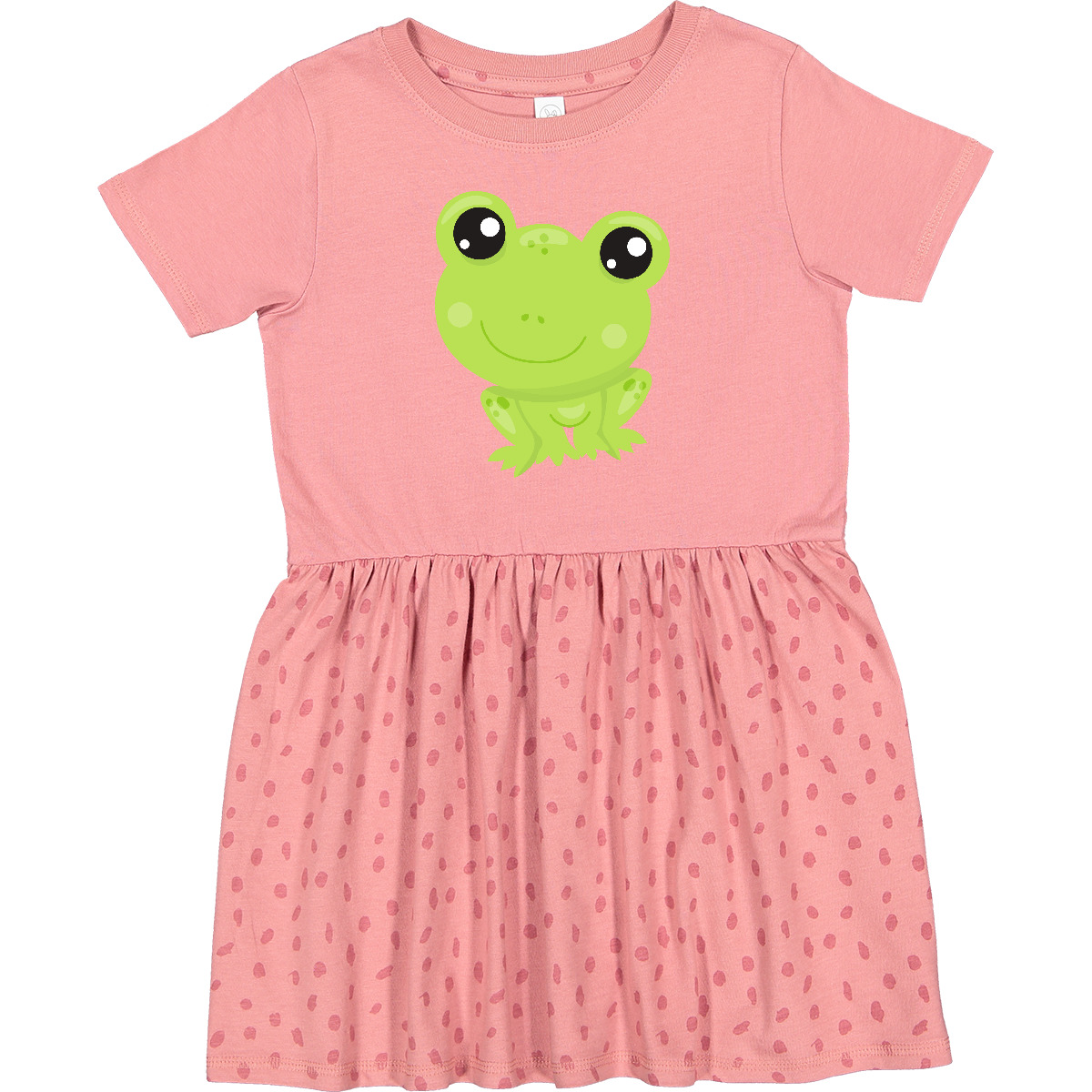 Inktastic Cute Frog, Little Frog, Baby Frog, Green Frog Toddler Dress Animals