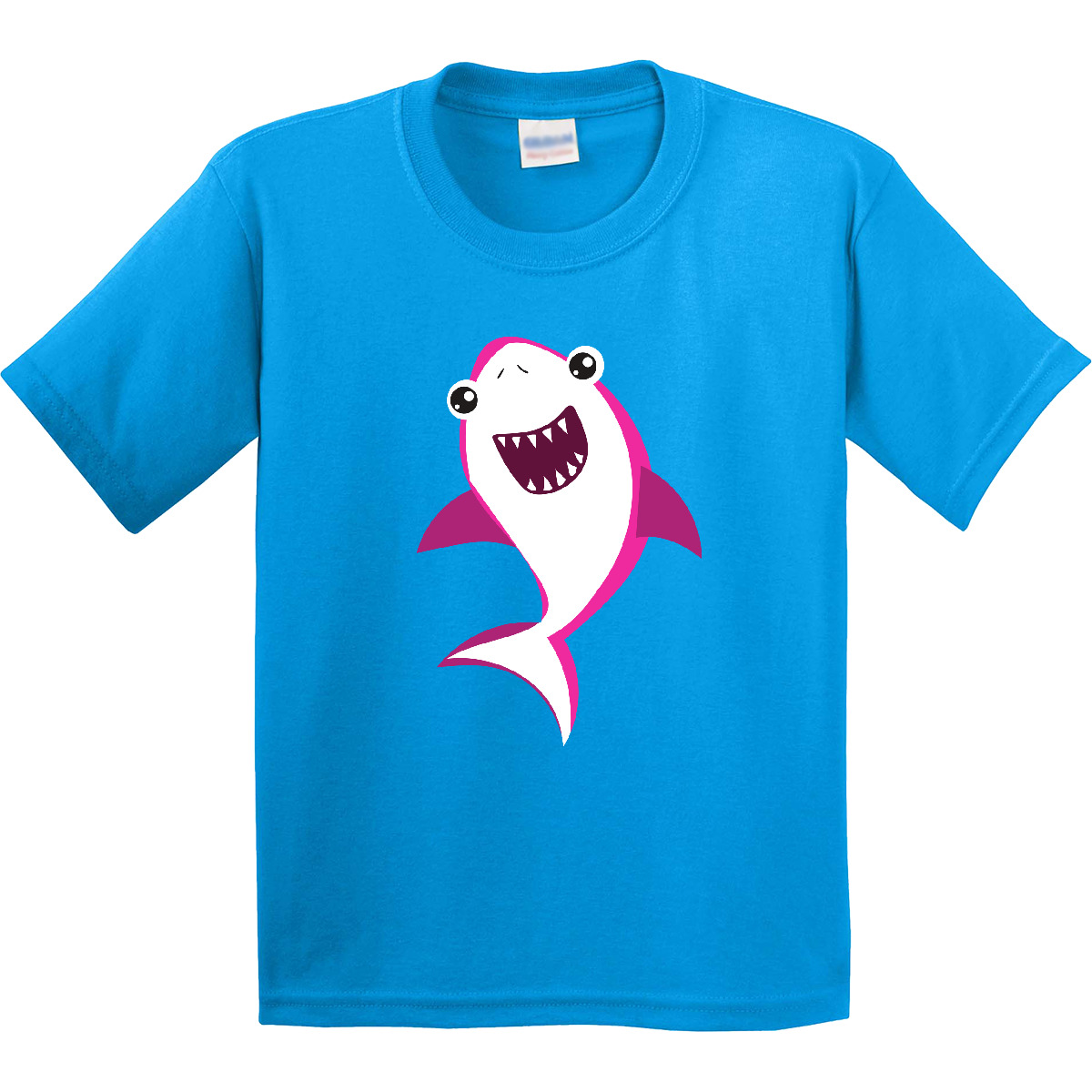 Inktastic Cute Shark, Little Shark, Pink Shark, Sea Animal Youth T-Shirt Animals - Picture 4 of 5