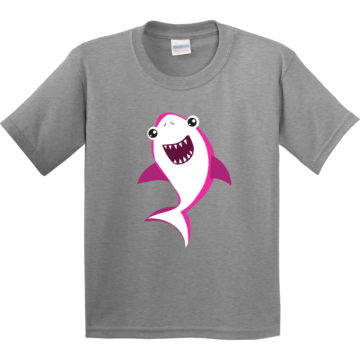 Inktastic Cute Shark, Little Shark, Pink Shark, Sea Animal Youth T-Shirt Animals - Picture 2 of 5