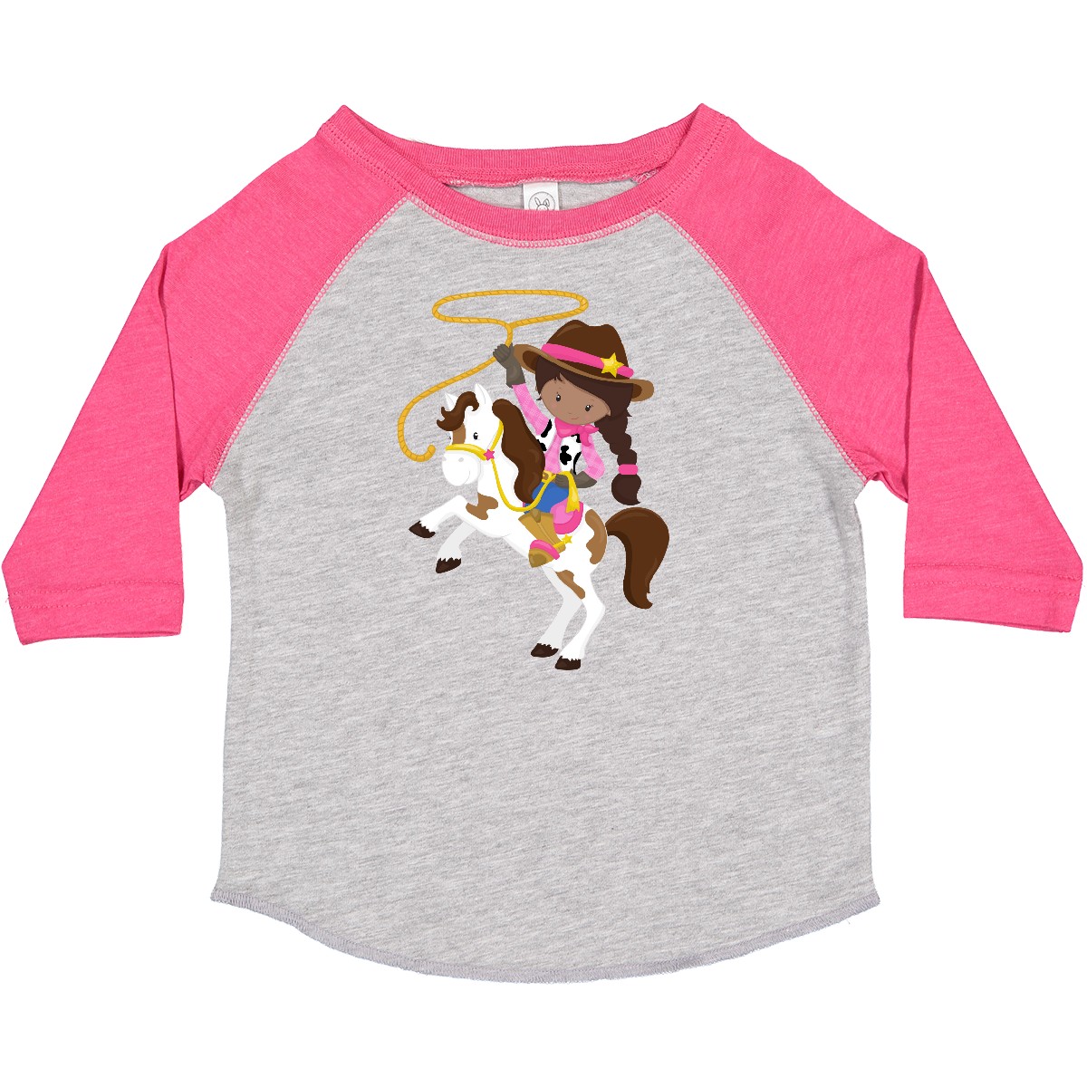 Inktastic African American Girl, Cowgirl, Sheriff, Lasso Toddler T-Shirt Black - Bild 5 von 9